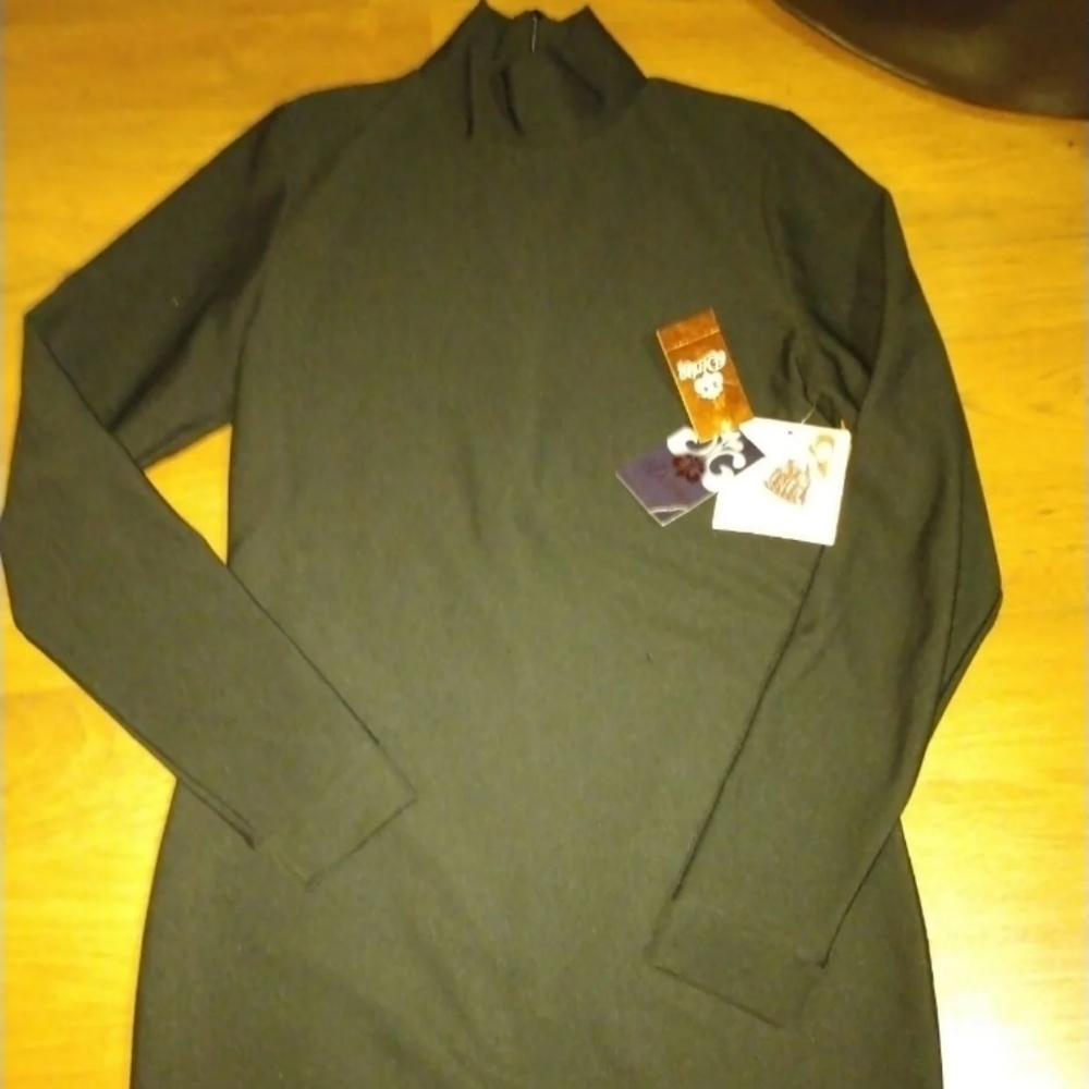 Dereon Black Turtle Neck Dress for women's, SIZE LARGE Above knee mini
